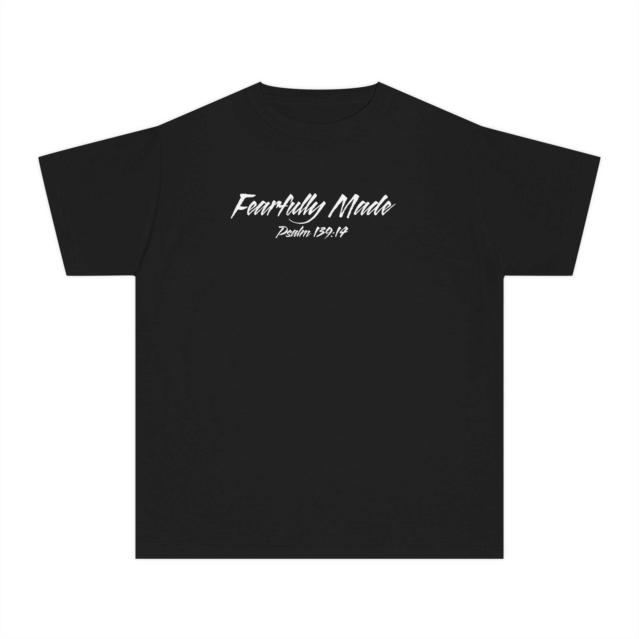 Fearfully Made Psalm 139:14 Boys Black T-Shirt