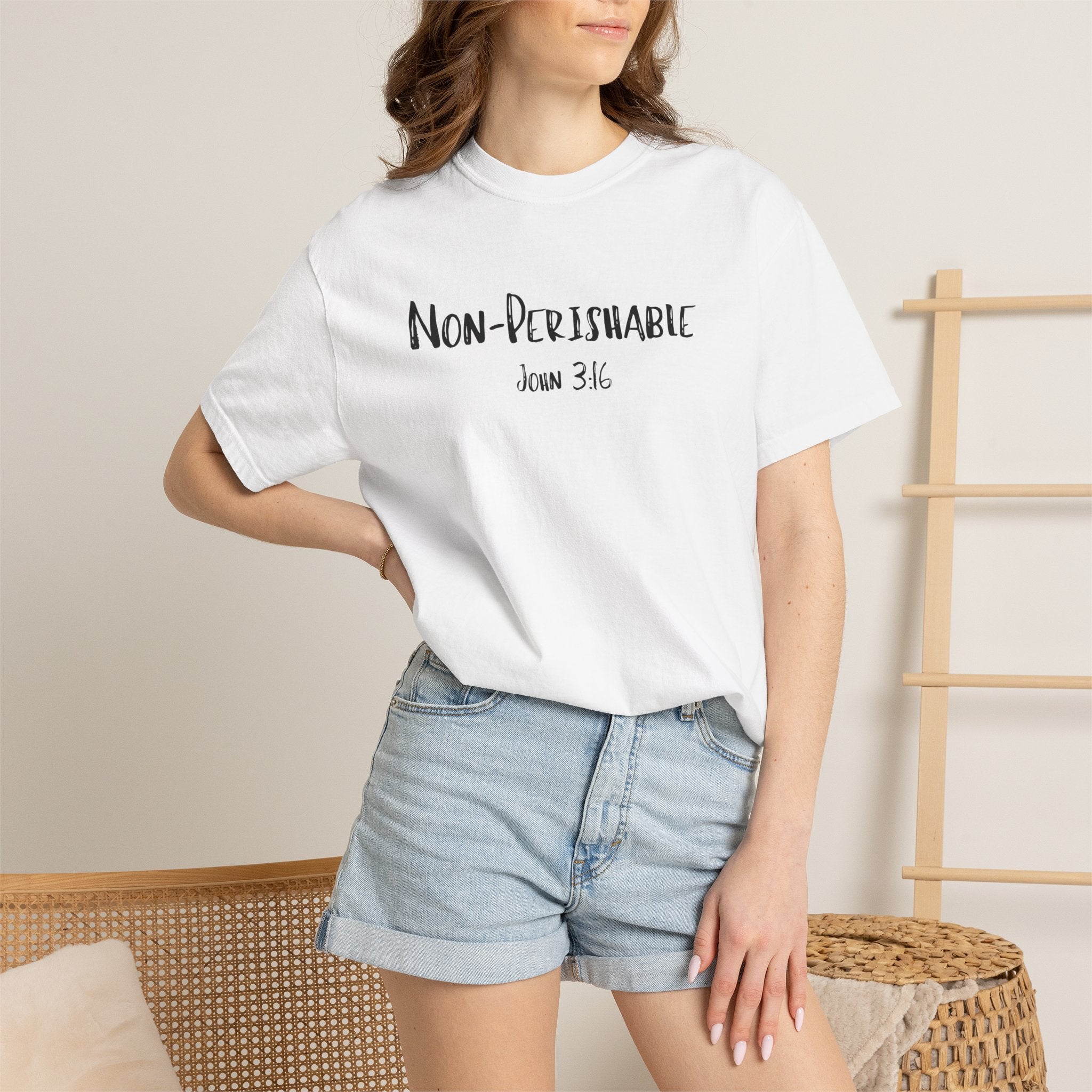 Non-Perishable John 3:16 Women's White T-shirt