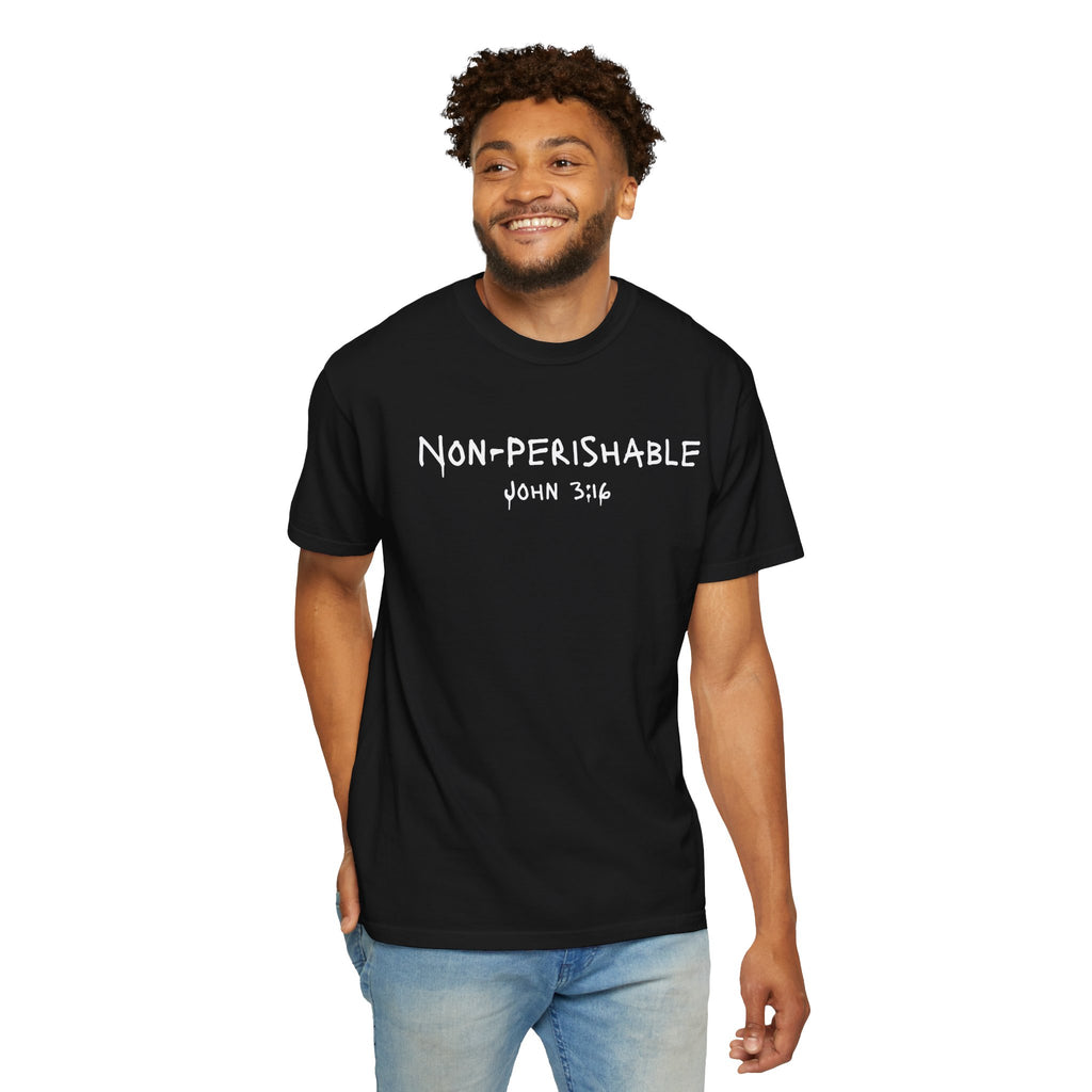 Non-Perishable John 3:16 Men's Black T-shirt