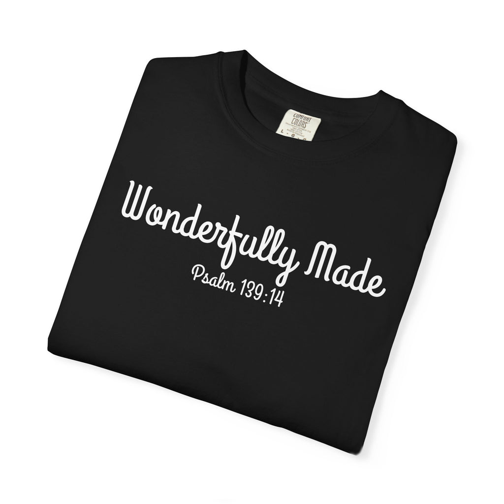 Wonderfully Made Psalm 139:14 Women's Black T-shirt