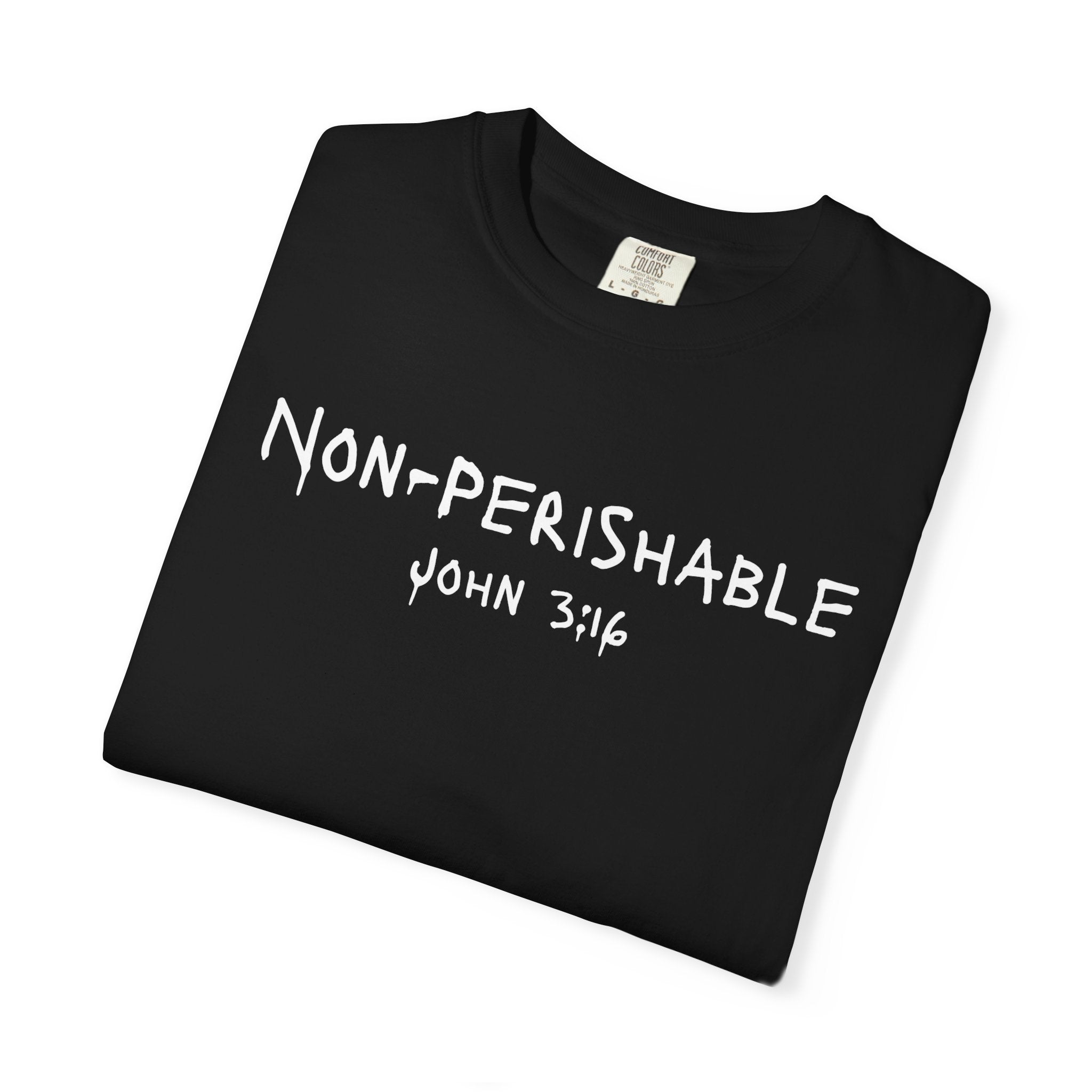 Non-Perishable John 3:16 Men's Black T-shirt