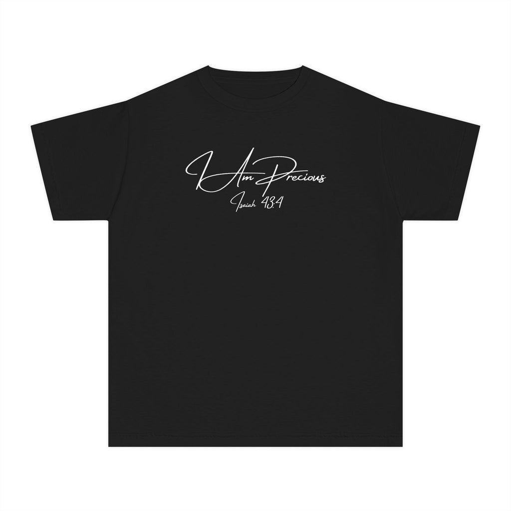 I Am Precious Isaiah 43:4 Girls Black T-Shirt