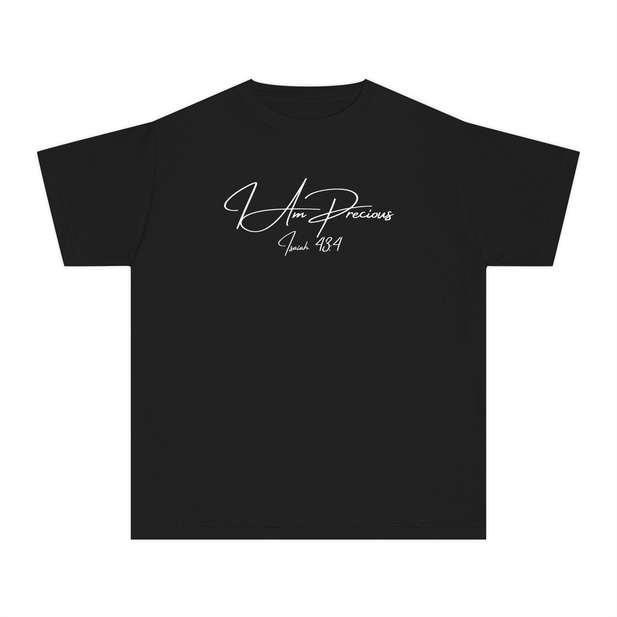 I Am Precious Isaiah 43:4 Girls Black T-Shirt