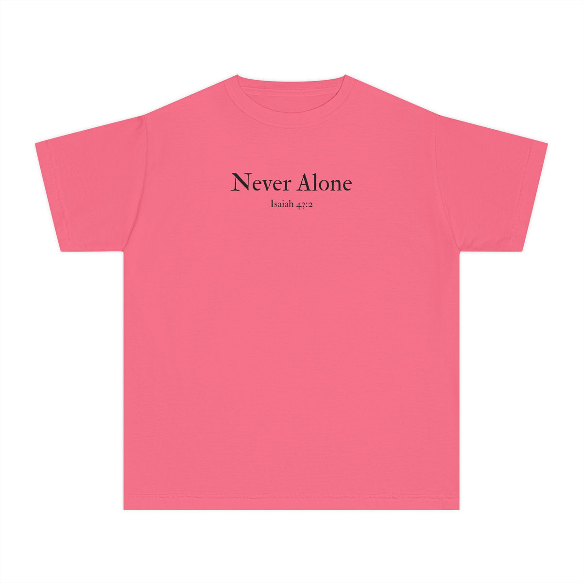 Never Alone Isaiah 43:2 Boys Breast Cancer Awareness T-Shirt