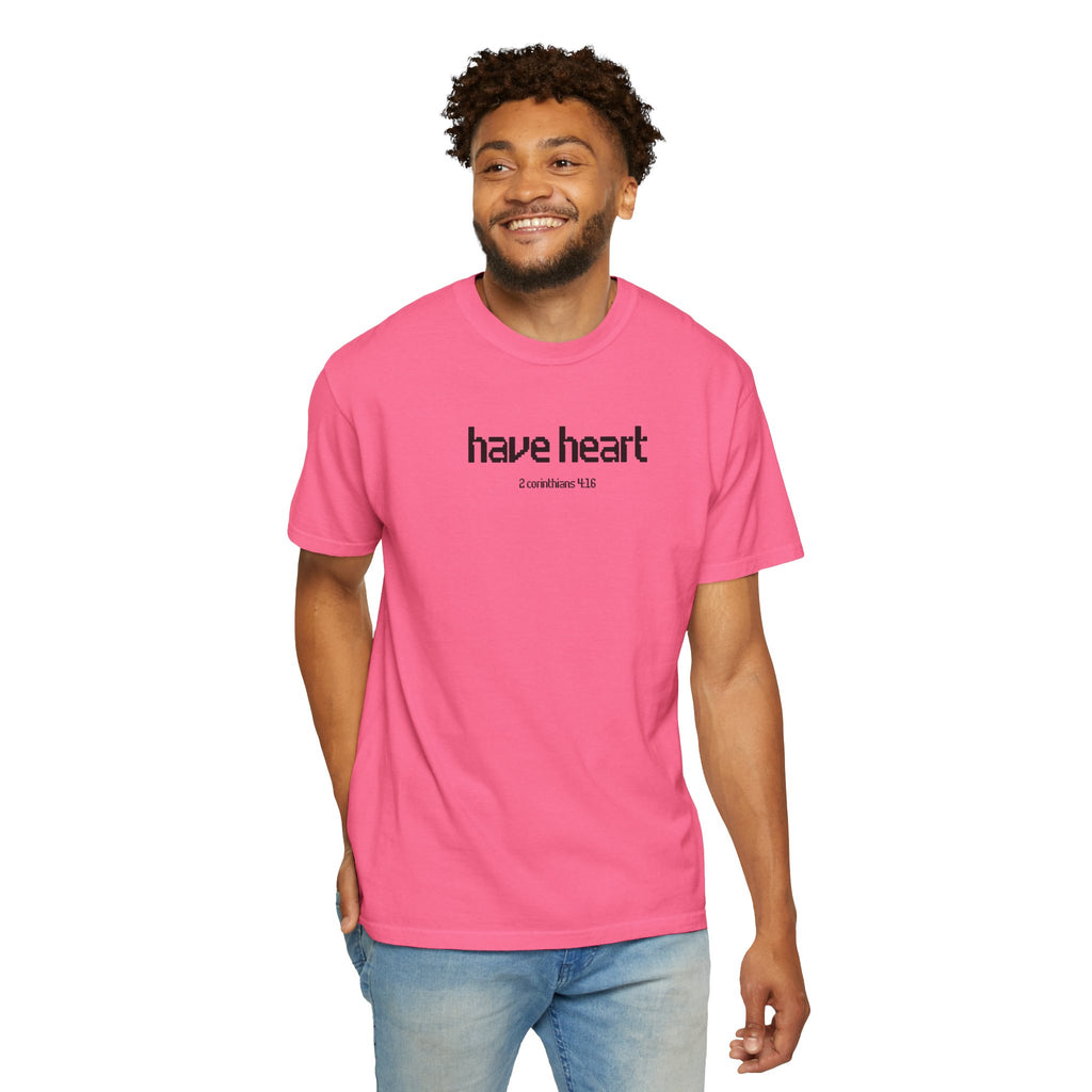 Have Heart 2 Corinthians 4:16 Men's Breast Cancer Awareness T-shirt