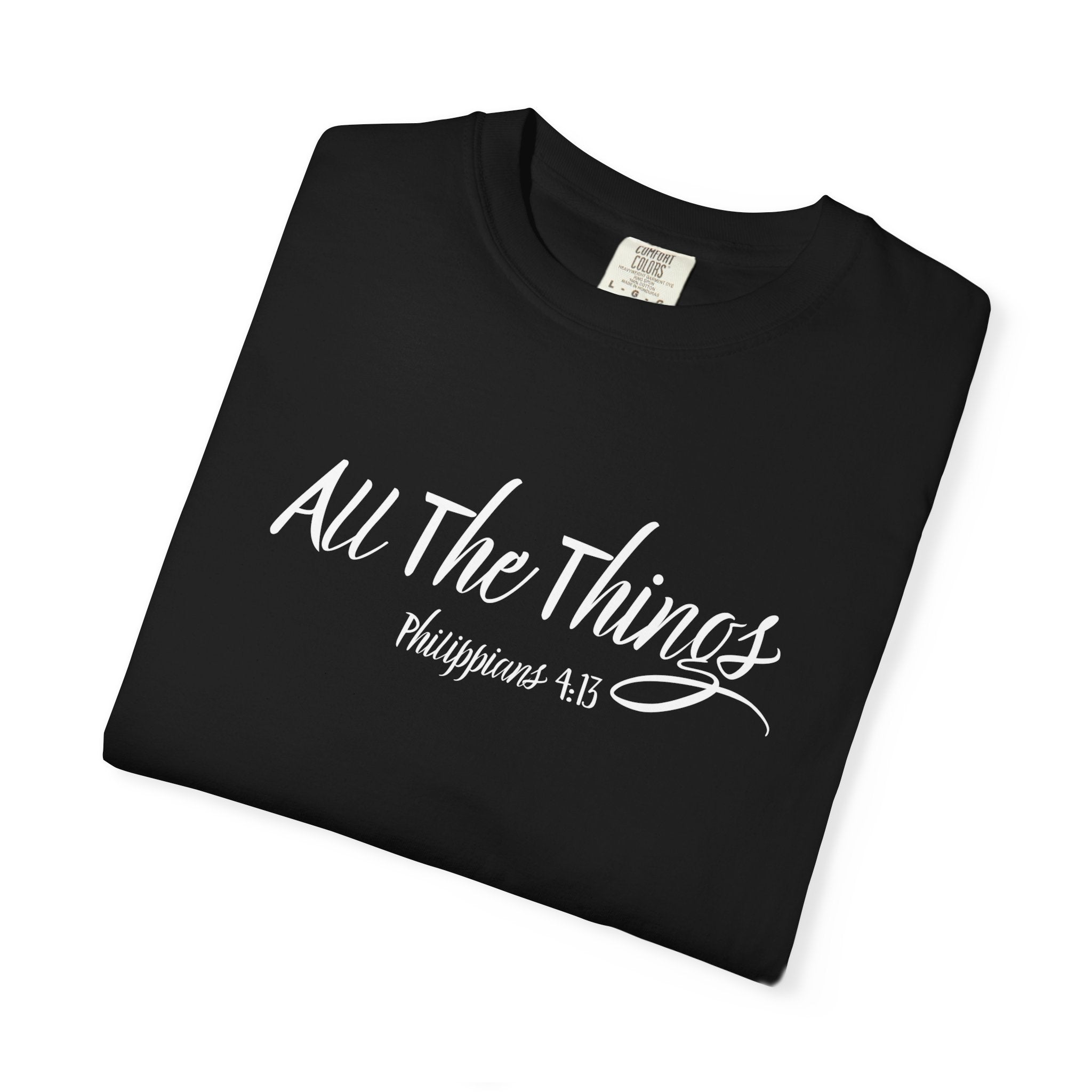 All The Things Philippians 4:13 Women's Black T-shirt