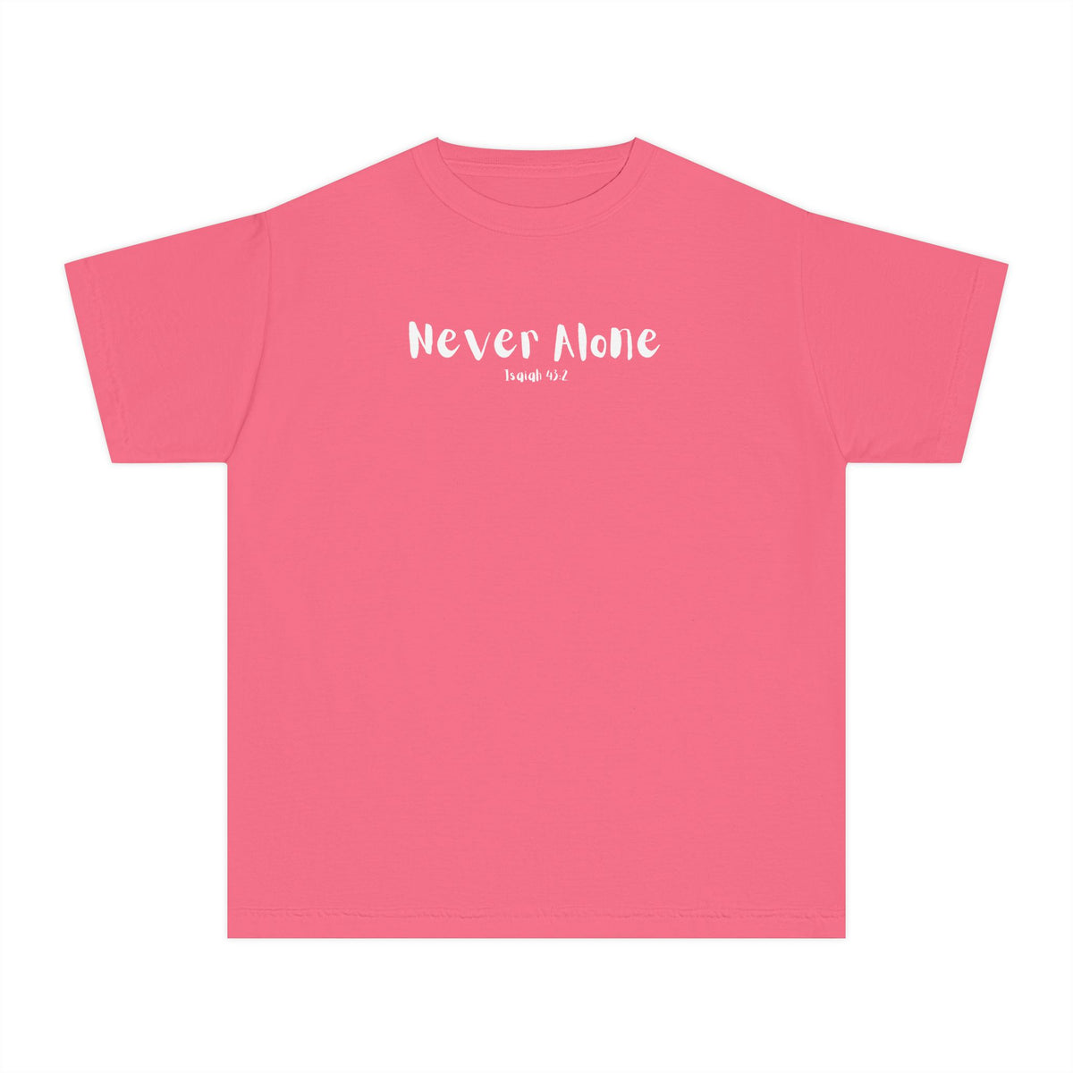 Never Alone Isaiah 43:2 Girls Breast Cancer Awareness T-Shirt