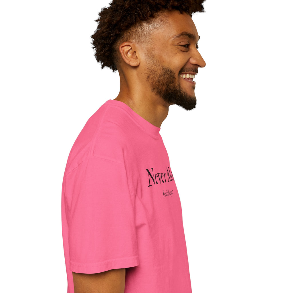 Never Alone Isaiah 43:2 Men's Breast Cancer Awareness T-shirt