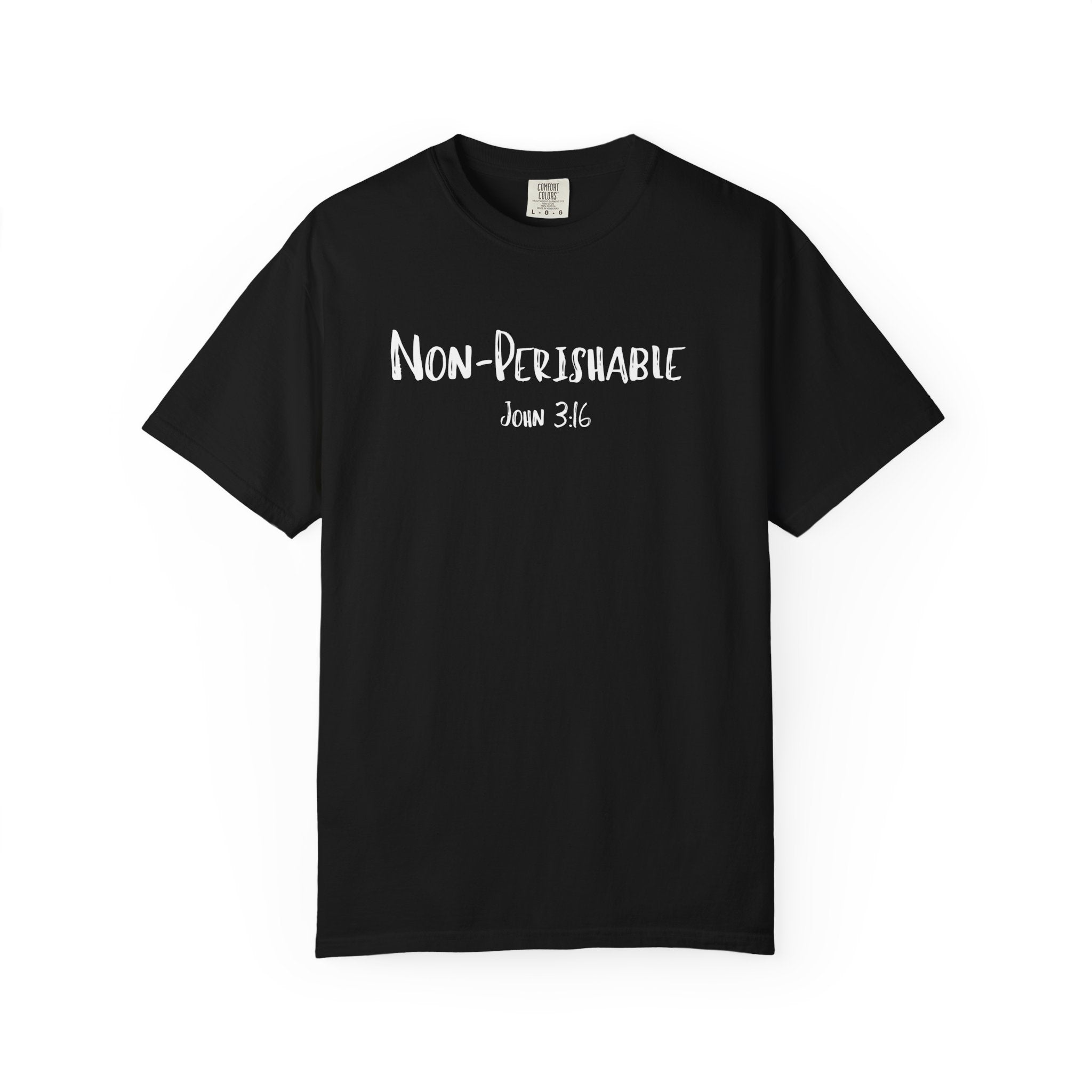Non-Perishable John 3:16 Women's Black T-shirt