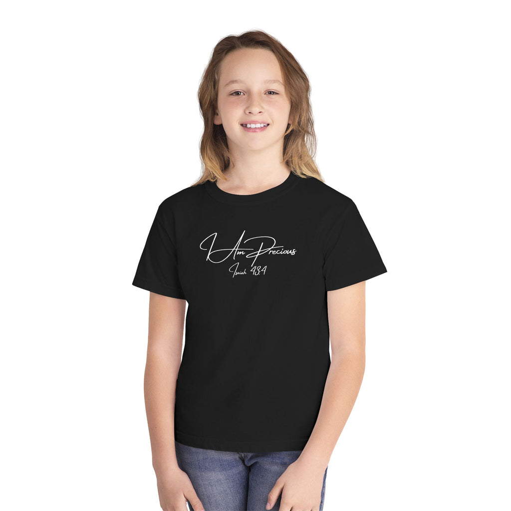 I Am Precious Isaiah 43:4 Girls Black T-Shirt