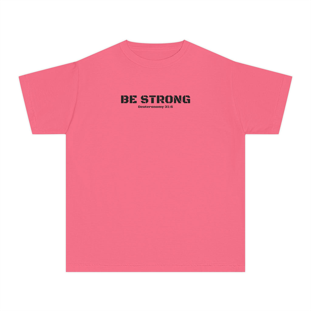 Be Strong Deuteronomy 31:6 Boys Breast Cancer Awareness T-Shirt