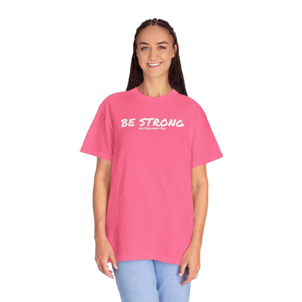 Be Strong Deuteronomy 31:6 Women's Breast Cancer Awareness T-shirt