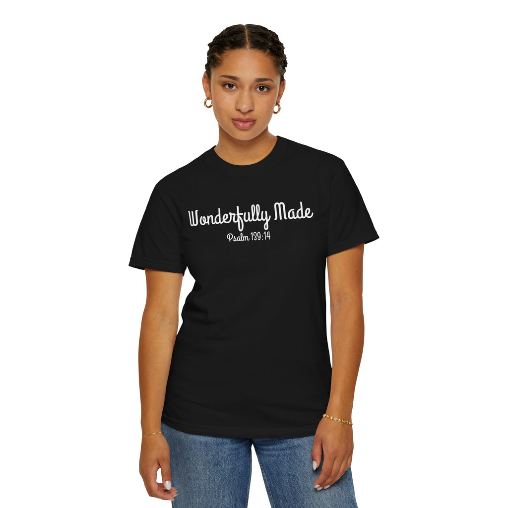 Wonderfully Made Psalm 139:14 Women's Black T-shirt