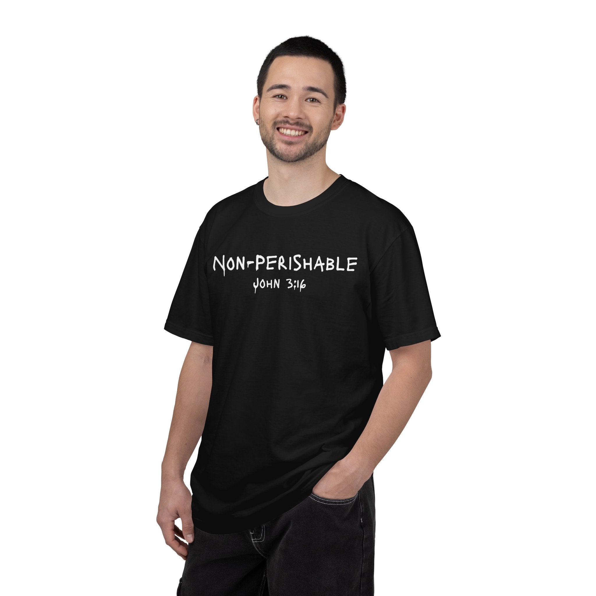 Non-Perishable John 3:16 Men's Black T-shirt