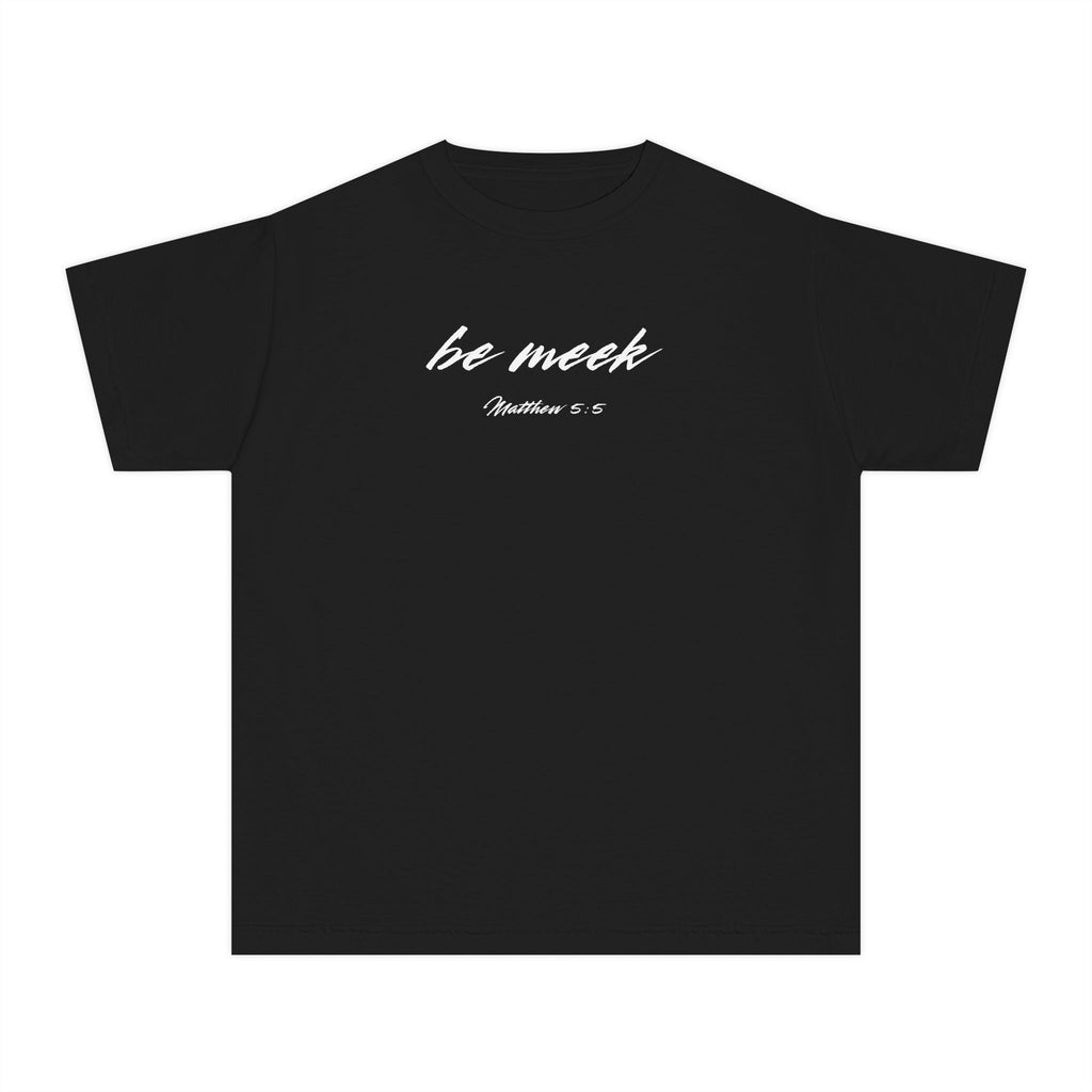 Be Meek Matthew 5:5 Boys Black T-Shirt