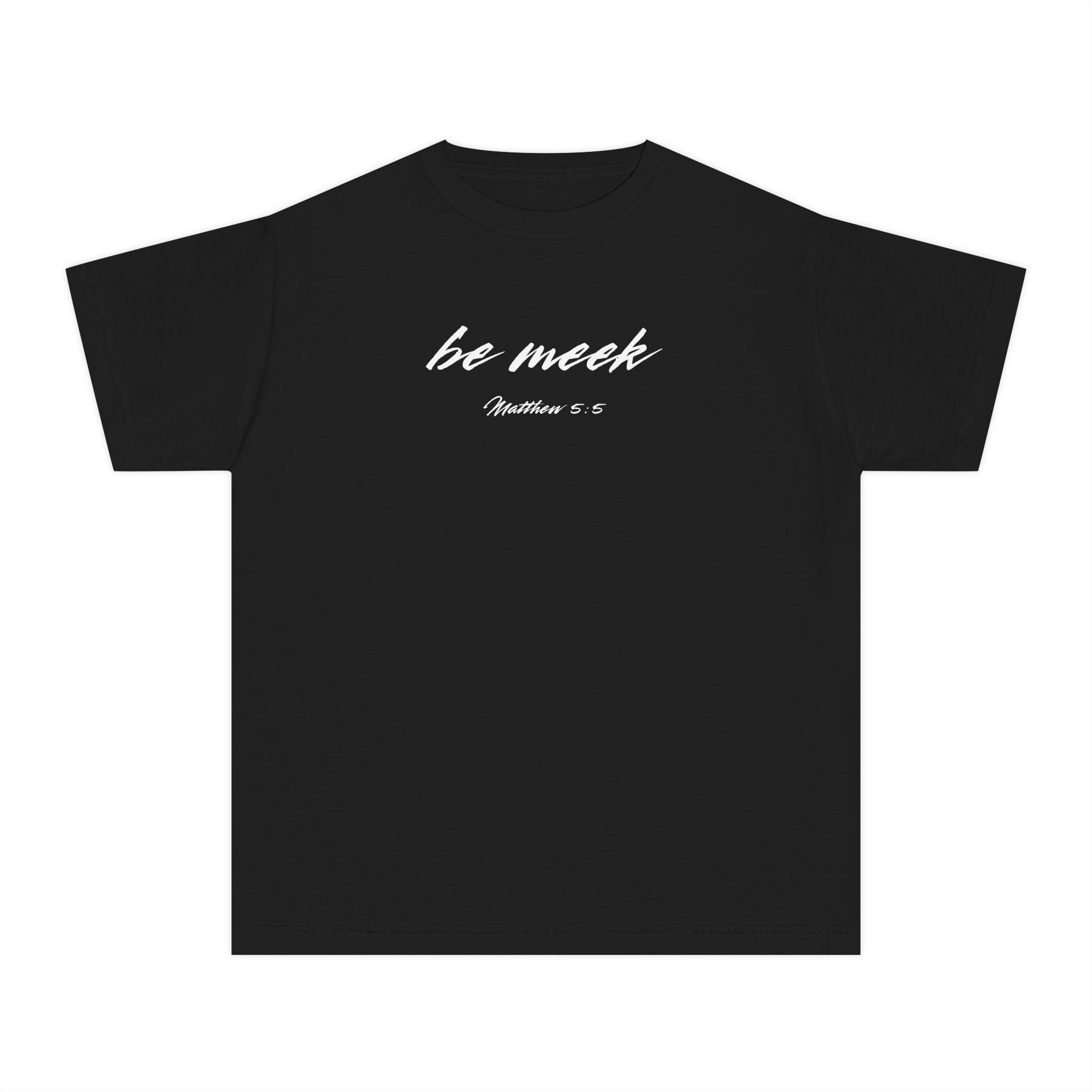 Be Meek Matthew 5:5 Boys Black T-Shirt