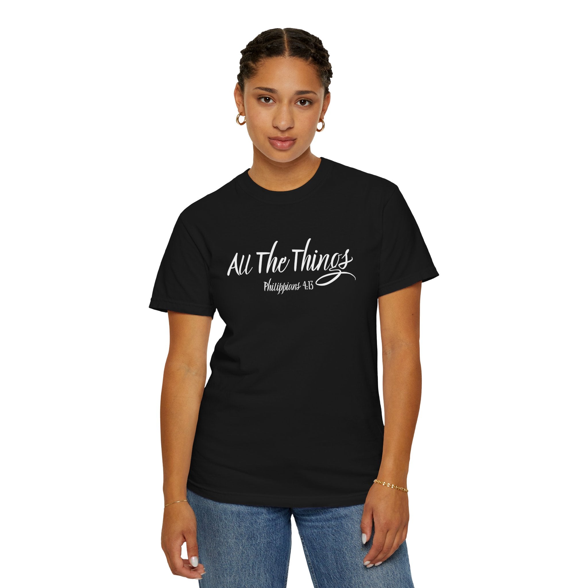 All The Things Philippians 4:13 Women's Black T-shirt
