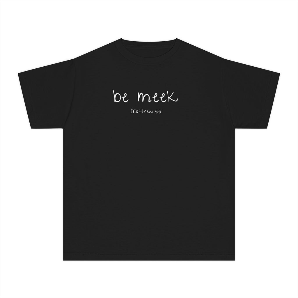 Be Meek Matthew 5:5 Girls Black T-Shirt
