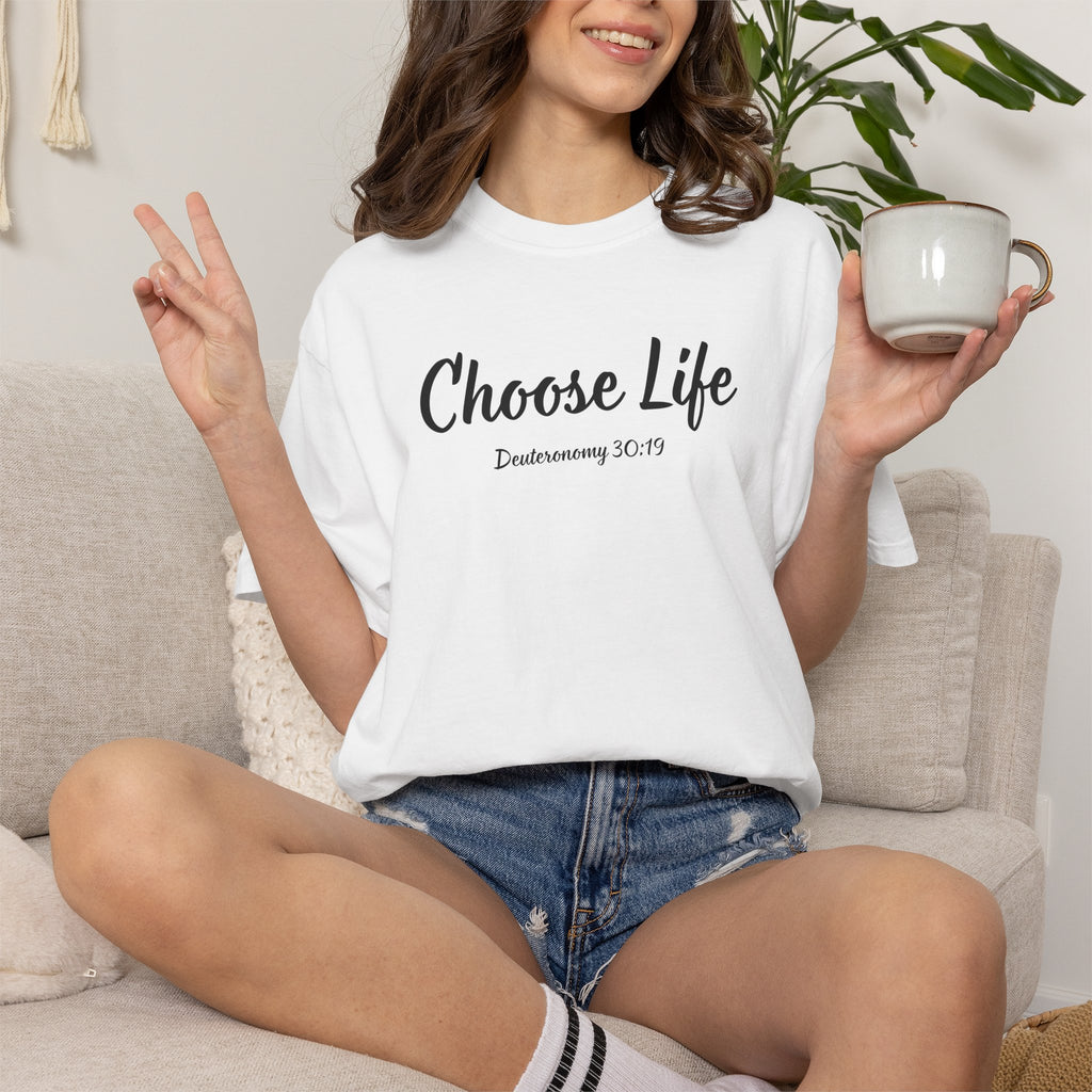 Choose Life Deuteronomy 30:19 Women's White T-shirt