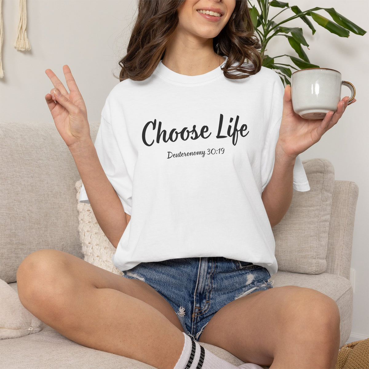Choose Life Deuteronomy 30:19 Women's White T-shirt
