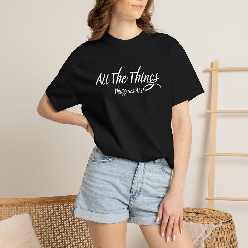 All The Things Philippians 4:13 Women's Black T-shirt
