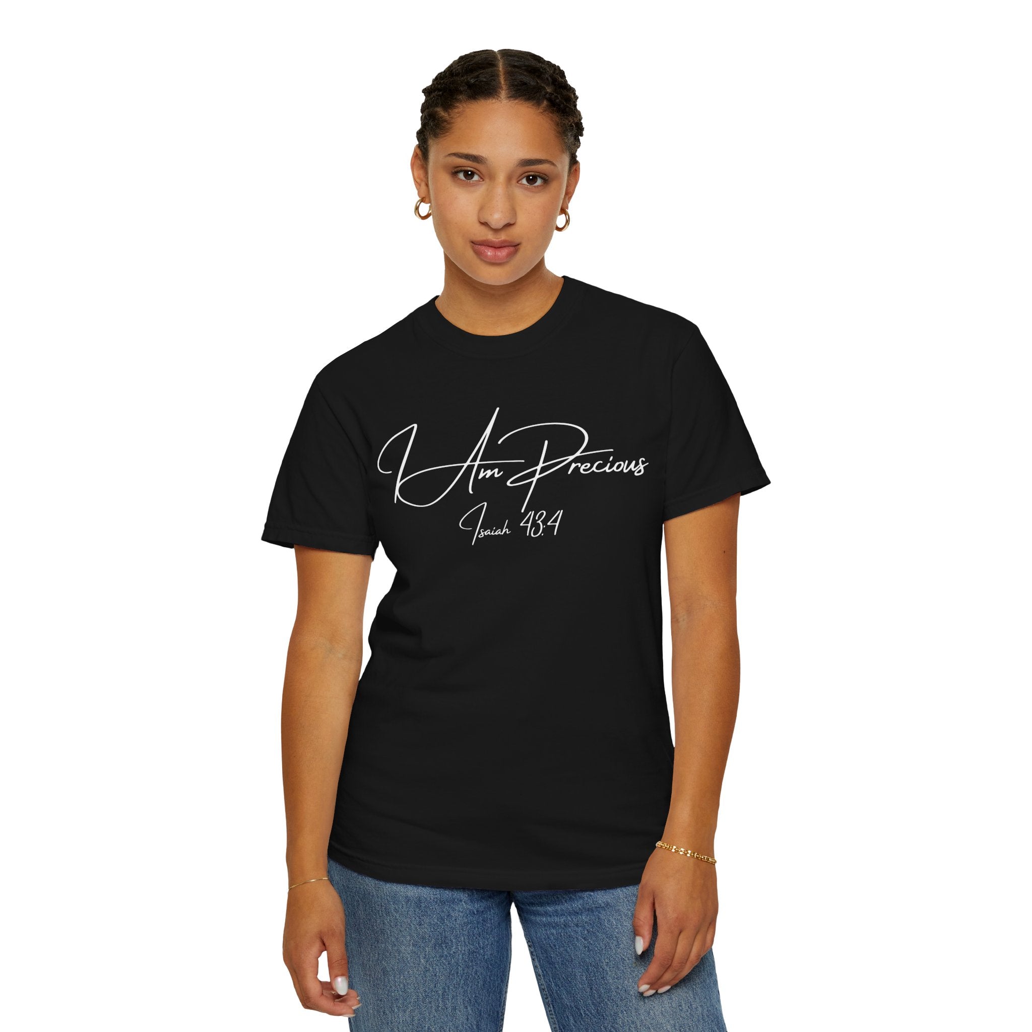 I Am Precious Isaiah 43:4 Women's Black T-shirt