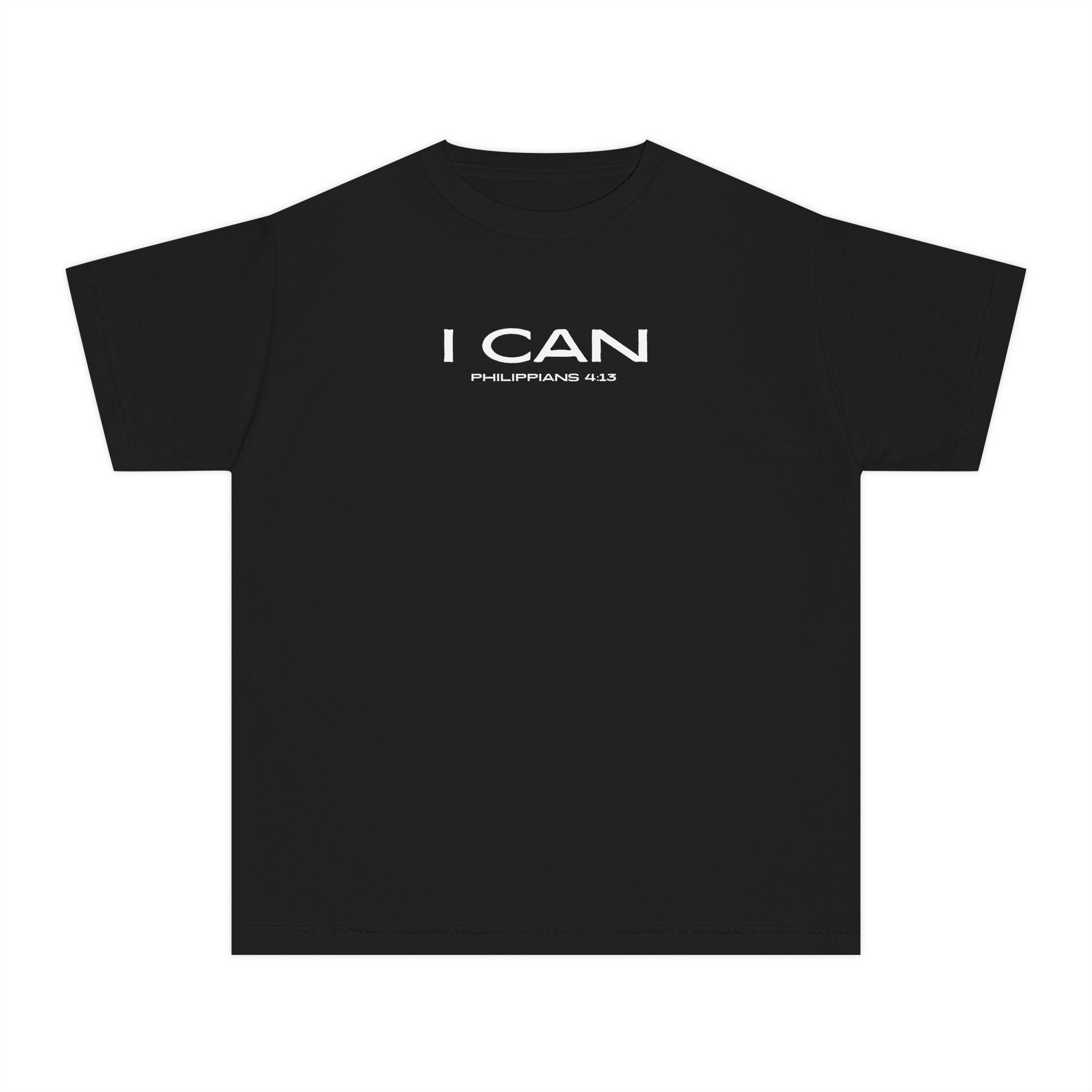 I Can Philippians 4:13 Boys Black T-Shirt
